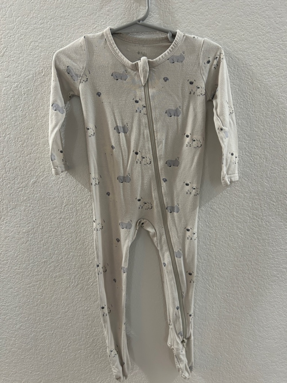 Kyte Baby Lamb Print Zipper Footed Pajamas Size 12-18 Months